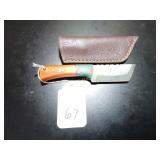 Japanese Point Damascus Hunting Knife with Sheath