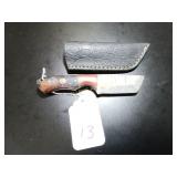 Japanese Tanto Damascus Hunting Knife with Sheath