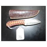 American Tanto Damascus Hunting Knife with Sheath