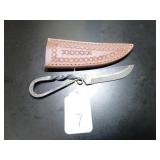 Straight Point Damascus Custom Knife with Sheath