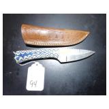 Drop Point Damascus Hunting Knife with Sheath