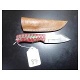 American Tanto Damascus Hunting Knife with Sheath