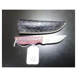 Straight Point Damascus Hunting Knife with Sheath