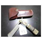 Damascus Straight Razor Shaving Knife with Sheath