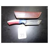 Japanese Tanto Damascus Hunting Knife with Sheath