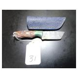 Japanese Tanto Damascus Hunting Knife with Sheath