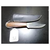 Clip Point Damascus Hunting Knife with Sheath