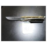 Straight Point Damascus Folding Knife