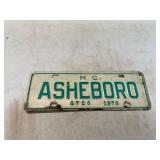 Asheboro License Plate