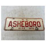 Asheboro License Plate