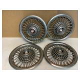 Four Metal Wire Wheel Covers