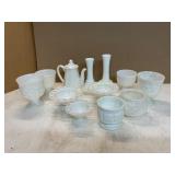 Milk Glass Tableware and Vases