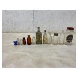 12 Vintage Glass Bottles