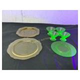 7 Glass Pieces (2Depression 4 Vaseline)