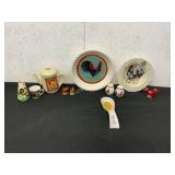 11 Rooster Ceramic Items