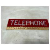 Telephone Sign with White Lettering