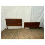 Wood Bed with Headboard and Footboard