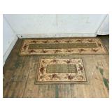 2 Matching Floral Pattern Rugs