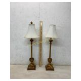 2 Gold-Tone Table Lamps