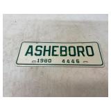 Asheboro License Plate