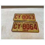 Pair of 1968 License Plates