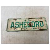 Asheboro License Plate