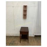 Wood Side Table and Corner Shelf
