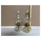 2 Glass Oil Lamps