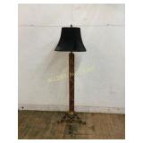 Floor Lamp with Painted Column and Black Shade