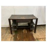 Wood Desk with Drawer and Shelves