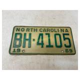1969 North Carolina License Plate