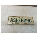 1969 Asheboro License Plate