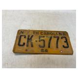 1954 North Carolina License Plate