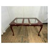 Glass-Top Wooden Coffee Table