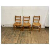 3 Wood Ladderback Chairs
