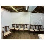 8 Carved Wood Dining Chairs