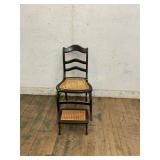 Wooden Ladder-Back Chair with Matching Foot Rest