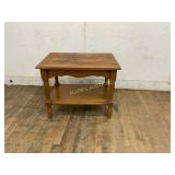 Wood Side Table with Shelf