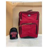 Red Wheeled Suitcase and Jordan 23 Backpack