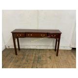 Mahogany Console Table with Brass Hardware