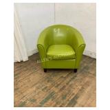 Retro Green Faux Leather Club Chair
