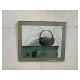 Framed Print of Basket on Cabinet