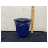Blue Glazed Ceramic Planter