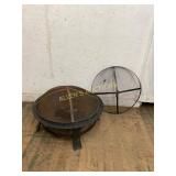 Metal Fire Pit with Mesh Cover