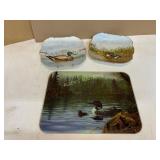 Decorative Plates and Wildlife Scene Board