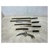 4 Decorative Swords and 1 Knife