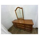 Walnut Dresser with Mirror by Dixie