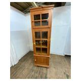 Pine Cabinet with Glass Doors