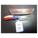 Japanese Tanto Damascus Hunting Knife with Sheath