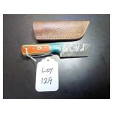 Japanese Tanto Damascus Hunting Knife with Sheath